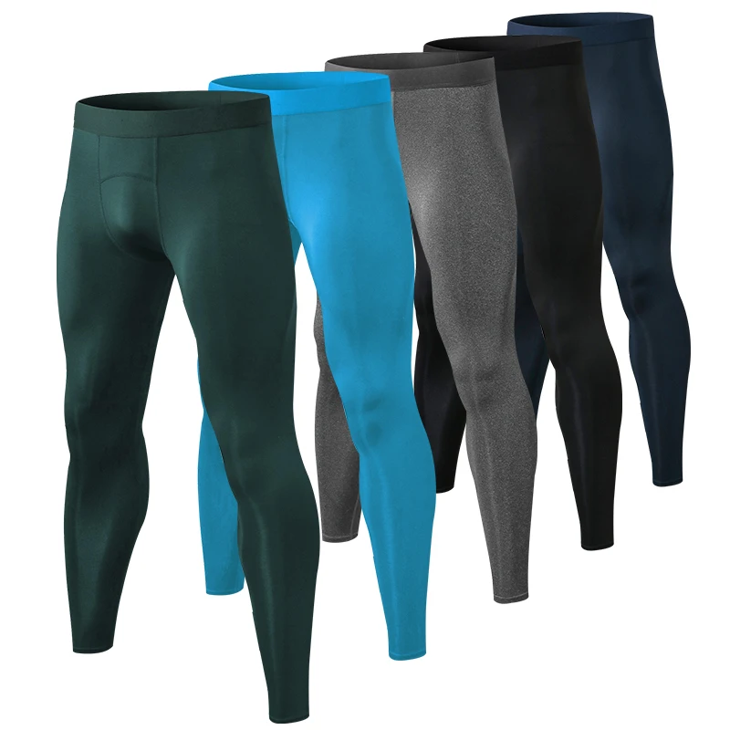 Herren Laufleggings, schnell trocknend, für Fitnessstudio, Fitness, Sporthose, Workout, Training, Joggen, Sporthose, Kompressions-Sporthose Image
