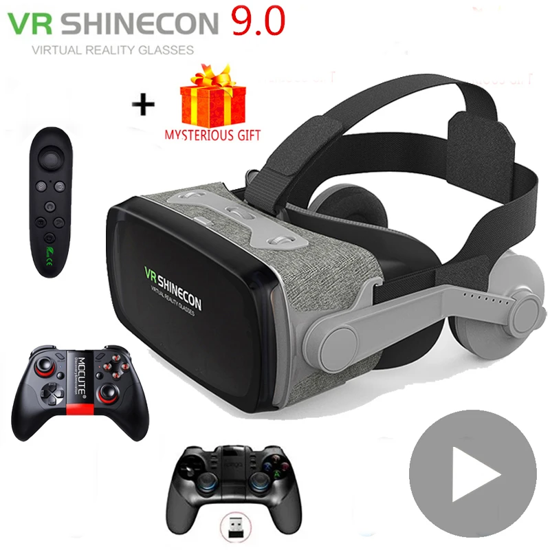 VR Shinecon Casque Viar 3D-Brille Virtual Reality Headset Helm Schutzbrille Linsen für Smartphone Smartphone Videospiel Fernglas