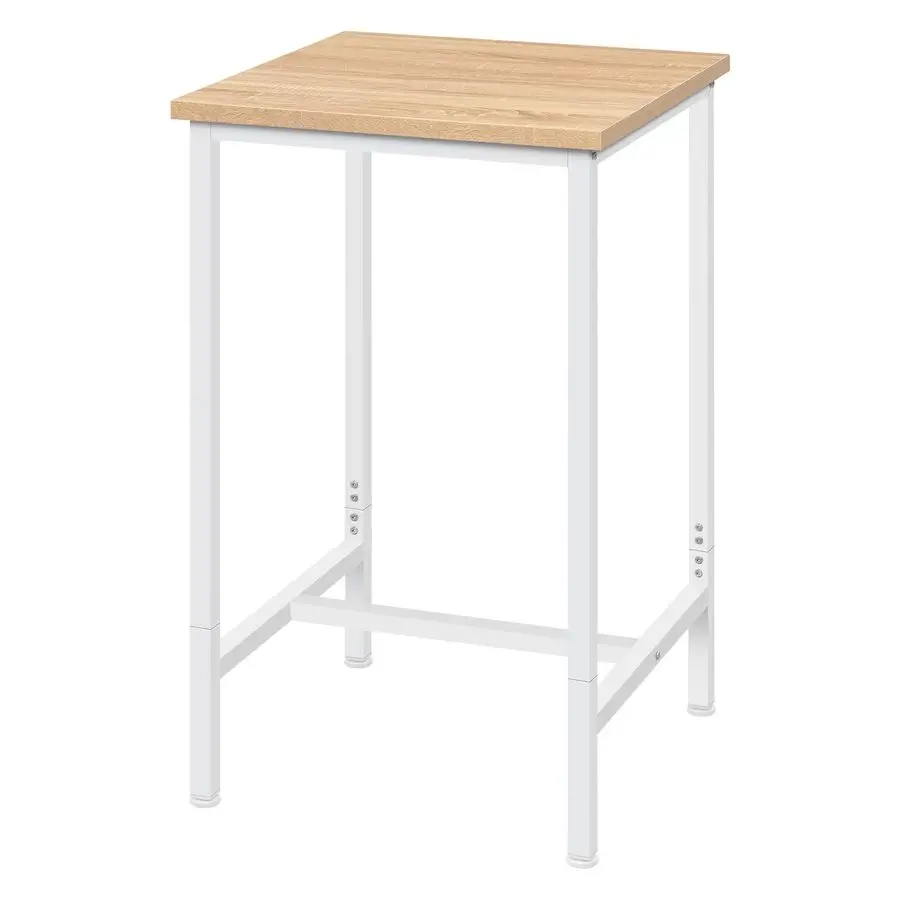 BT34hei Kleiner Bartisch, 60 x 100 x 60 cm, quadratischer Bartisch, platzsparend, hoher Tisch aus Metall und Holz für Bar, Küche, L
