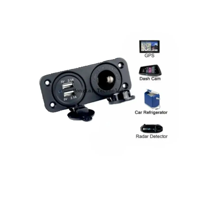 Zigarettenanzünder-Buchse, 2,1 A, Dual-USB-Autoladegerät, Steckdose für Autos, Motorräder, LKWs und Boote, Splitter-Buchsen-Adapter