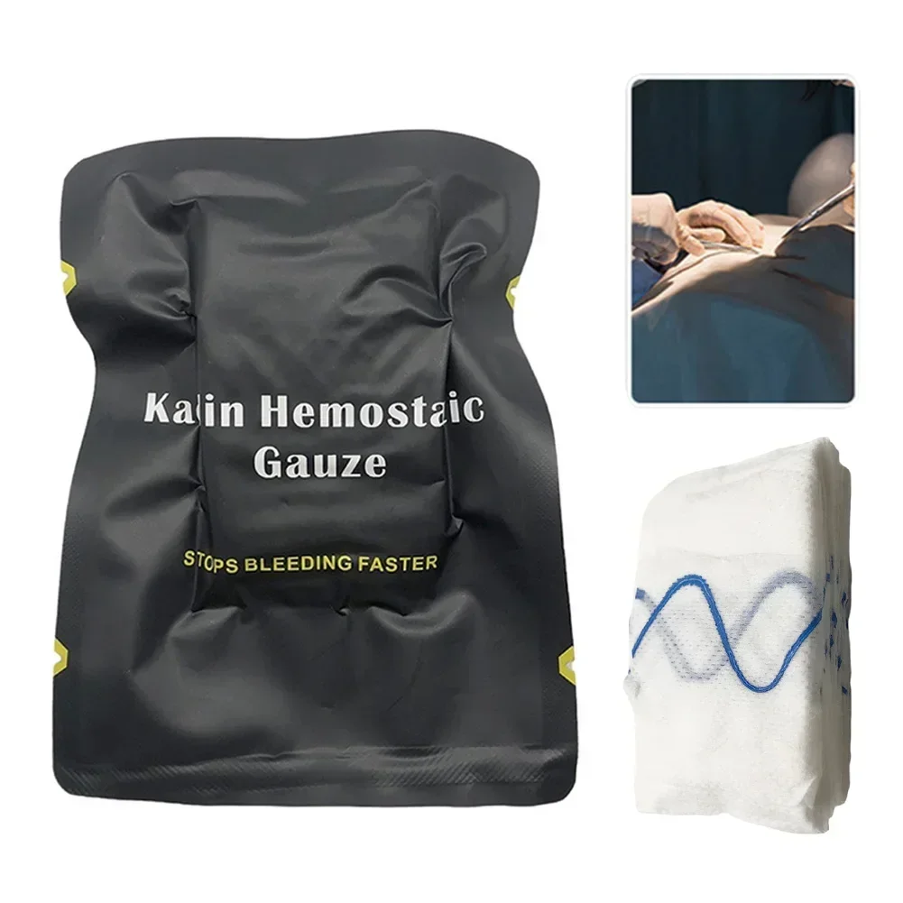 Hämostatische Kaolin-Gaze für Notfälle, Z-Gefaltet, Löslich, für Outdoor-Sicherheit, Erste-Hilfe-Set, Wundverband, Tourniquet Image