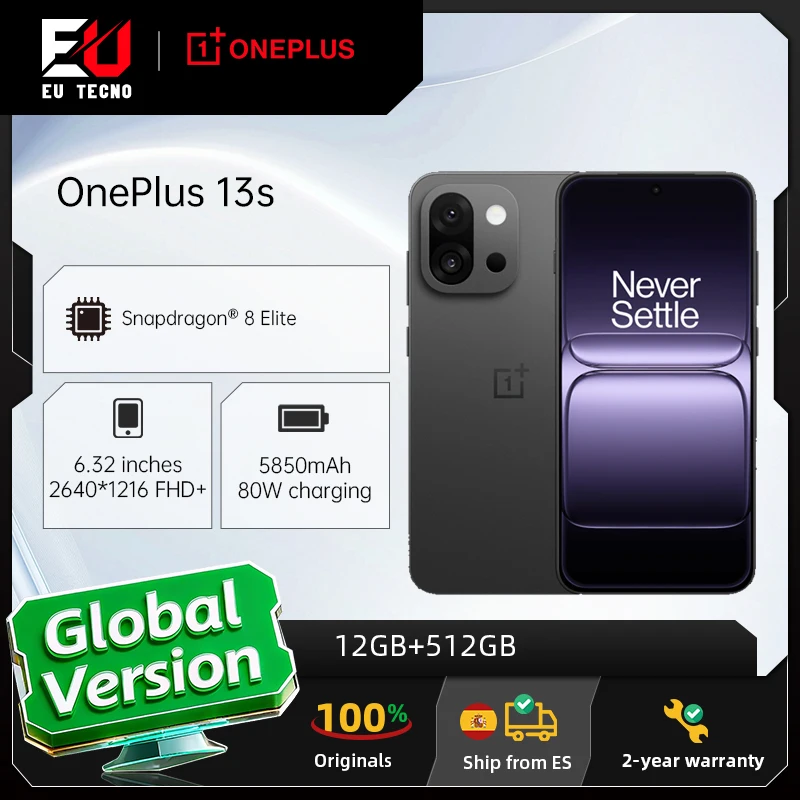 OnePlus 13s 5G (globale Version) – Smartphone mit 12 GB RAM und 512 GB Speicher, Snapdragon 8, 5850 mAh Akku und 50-MP-Kamera – ONEPLUS AI-Smartphones