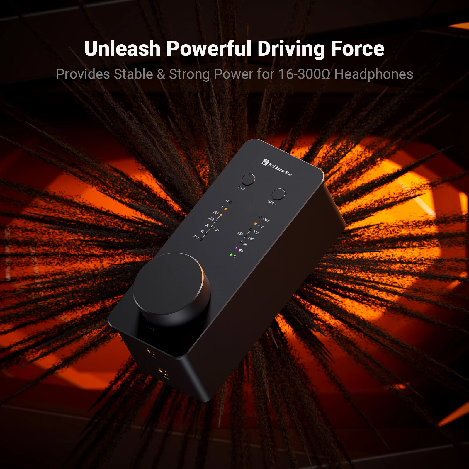 Fosi Audio SK02 DAC Kopfhörerverstärker-Vorverstärker, unterstützt DSD 256 PCM für 3,5 mm und 4,4 mm symmetrische Kopfhörer