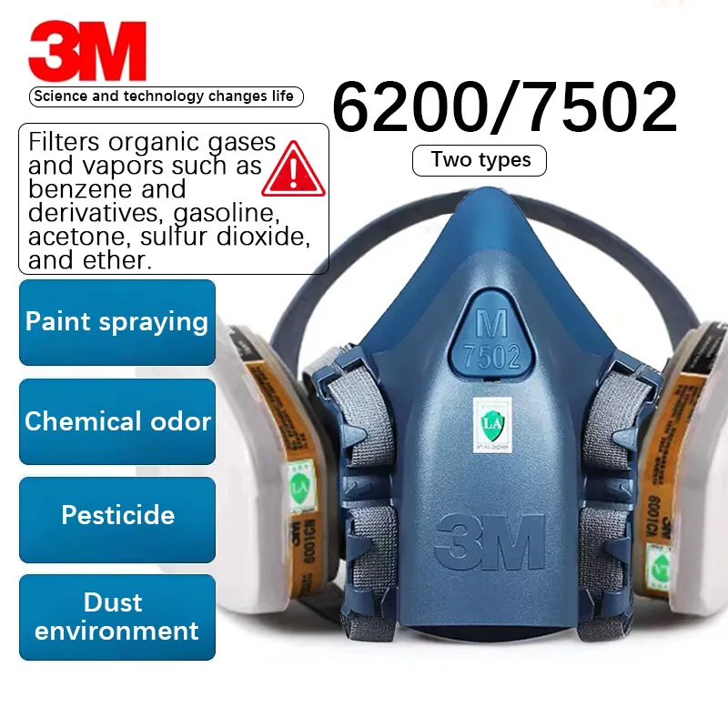 3M 7502/6200 Anti-giftige Maskenfilter Staub Organische Gase Benzin Aceton Industriefarbe, Chemikalien Atemfilterset Image