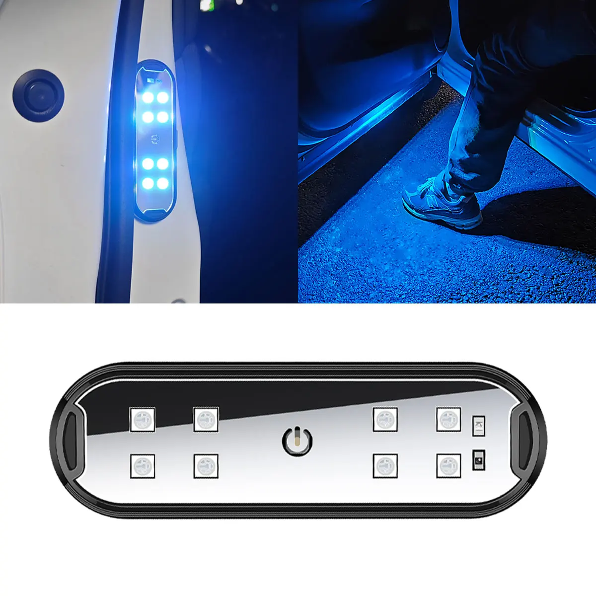 2Pcs Auto LED Tür Lichter RGB Led Drahtlose Tür Warnleuchten USB Willkommen Tür Sill Projektor Magnetische Auto Umgebungs lampe Pfütze