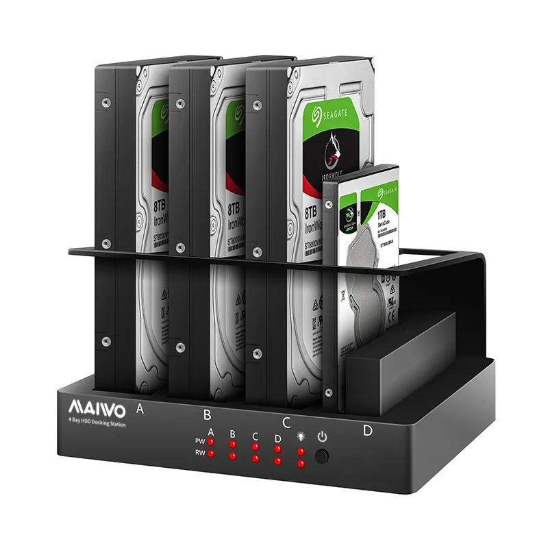 4-Schacht-Festplattengehäuse Sata zu USB 3.0 Externe Multi-Bay 2,5 und 3,5 Zoll HDD SDD Dockingstation Festplattenbox Multiplikation Image