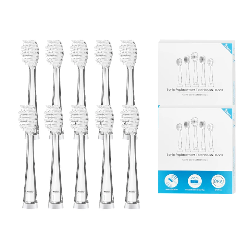 10PCS kinder Ersatz Zahnbürste Köpfe Weichen Borsten Austauschbare Bürstenköpfe Für Seago SG977/EK6/EK7/SG513 elektrische Zahnbürste Image