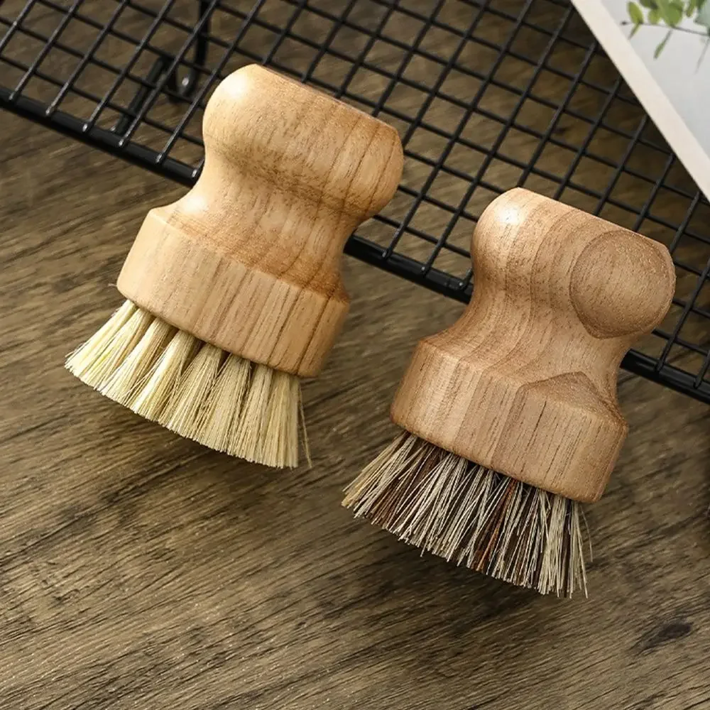 2 teile/satz Küche Reinigung Pinsel Holz Dish Pinsel mit Natürlichen Sisal und Kokosnuss Langlebig Tragbare Umweltfreundliche Null Abfall Image