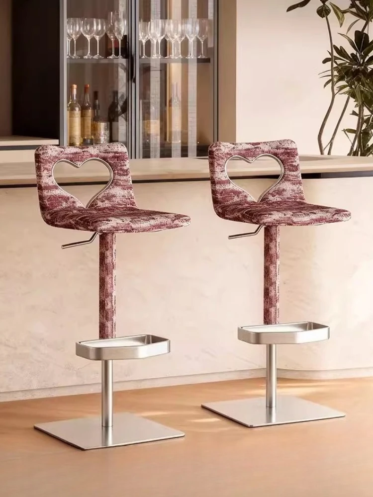 Italienischer Minimalistischer Love Chair Designer-Restaurant-Barhocker Freizeitstuhl für Empfangstheke Küchen-Liftstuhl Barhocker