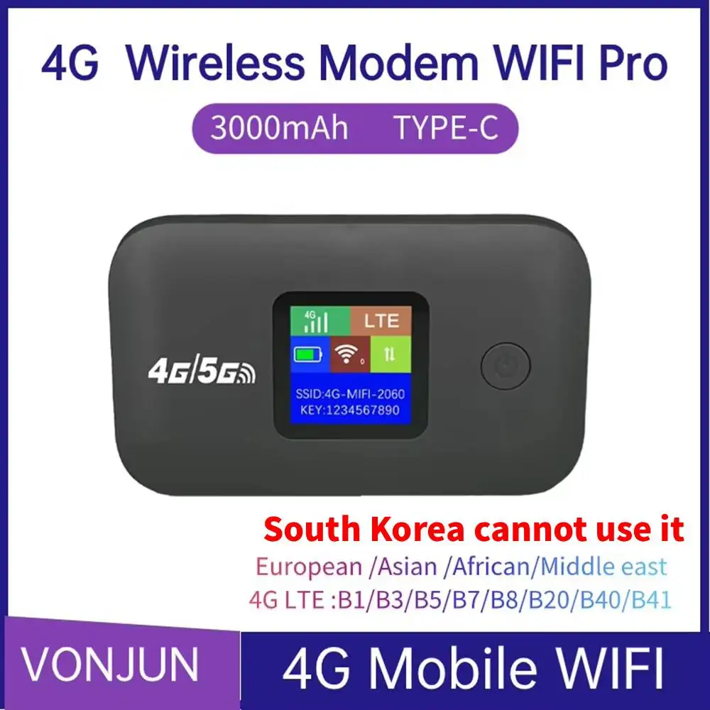 4G Mobiler WLAN-Router 150 Mbit/s 4G LTE Wireless Router Tragbarer Pocket-MiFi-Modem Mobiler WLAN-Hotspot mit SIM-Kartensteckplatz für Zuhause Image