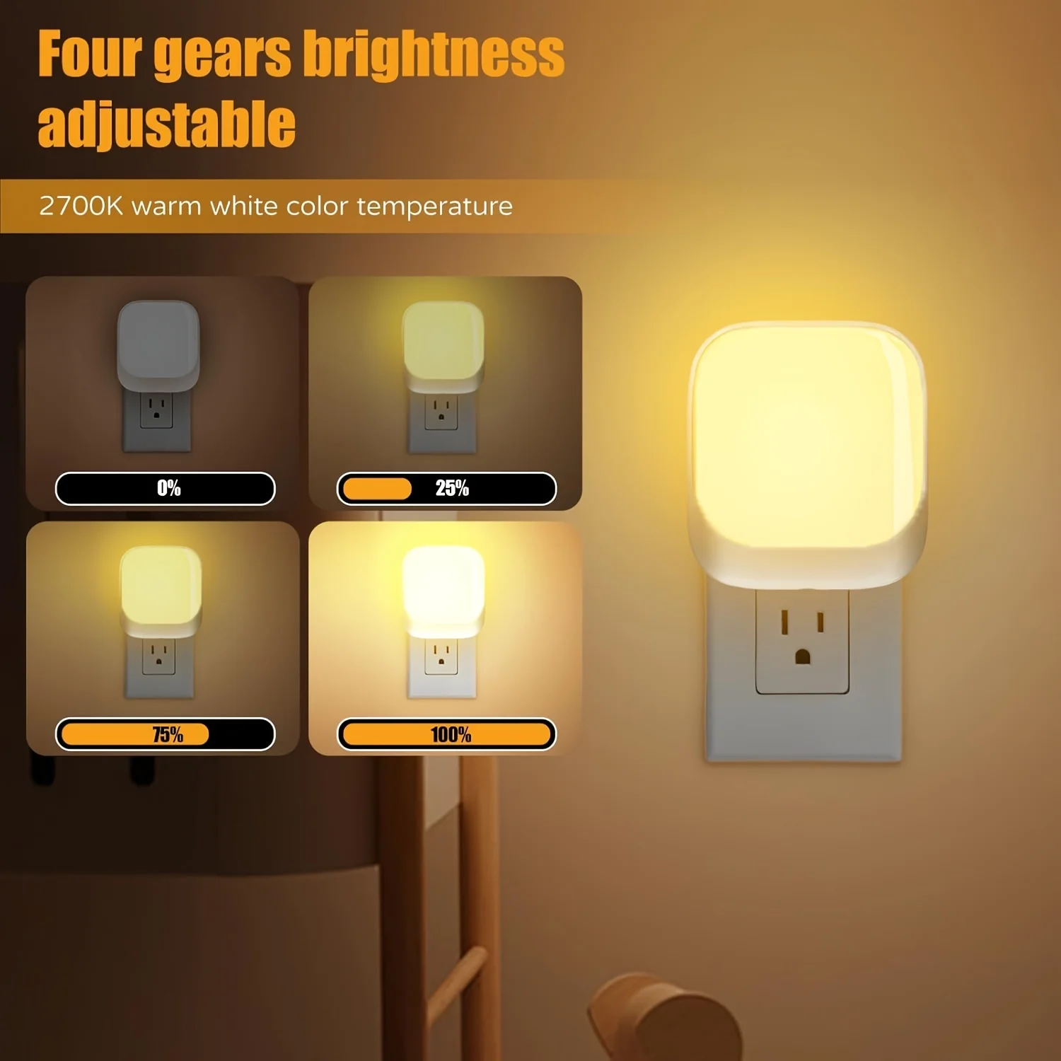 1 Stück/2 Stück Plug-in-Nachtlichter, Nachtlicht, Plug-in-Wand, Dämmerung bis Morgendämmerungssensor, LED-Nachtlicht für Schlafzimmer, Flur, Küche