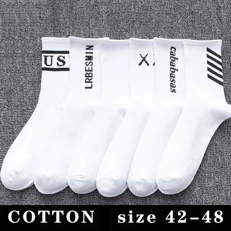 Männer Baumwolle Socken Große Große Plus Größe 45 46 48 Business Kurze Socken Weiß Klassische Sox Hip Hop Meias calcetines Hombre Männlichen Soks