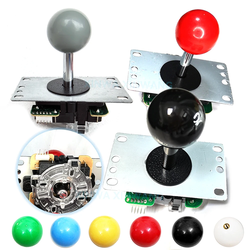 Kopieren Sie Sanwa Arcade-Joystick, runde Kugel, 5-poliger Stecker für USB-Platine, PC, PS3-Spielkonsole, DIY-Richtungscontroller Image