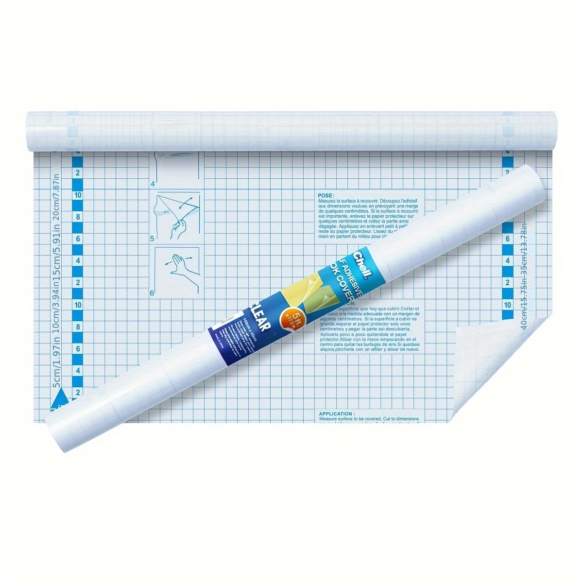 Klare Kontaktpapierrolle für Bücher, 17,5 Zoll x 5 Fuß, transparenter, selbstklebender Bucheinband-Papierschutz Image