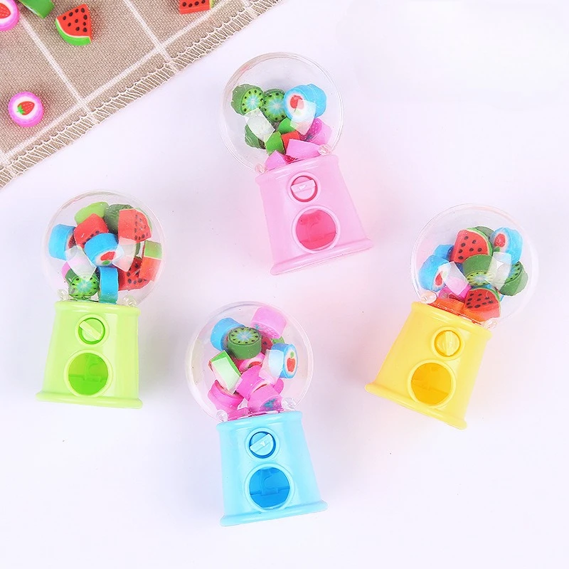Schulbedarf Kreative Gashapon Maschine Obst Cartoon Radiergummi Set Student Radiergummi Geschenke Großhandel Belohnungen Kawaii Briefpapier Image
