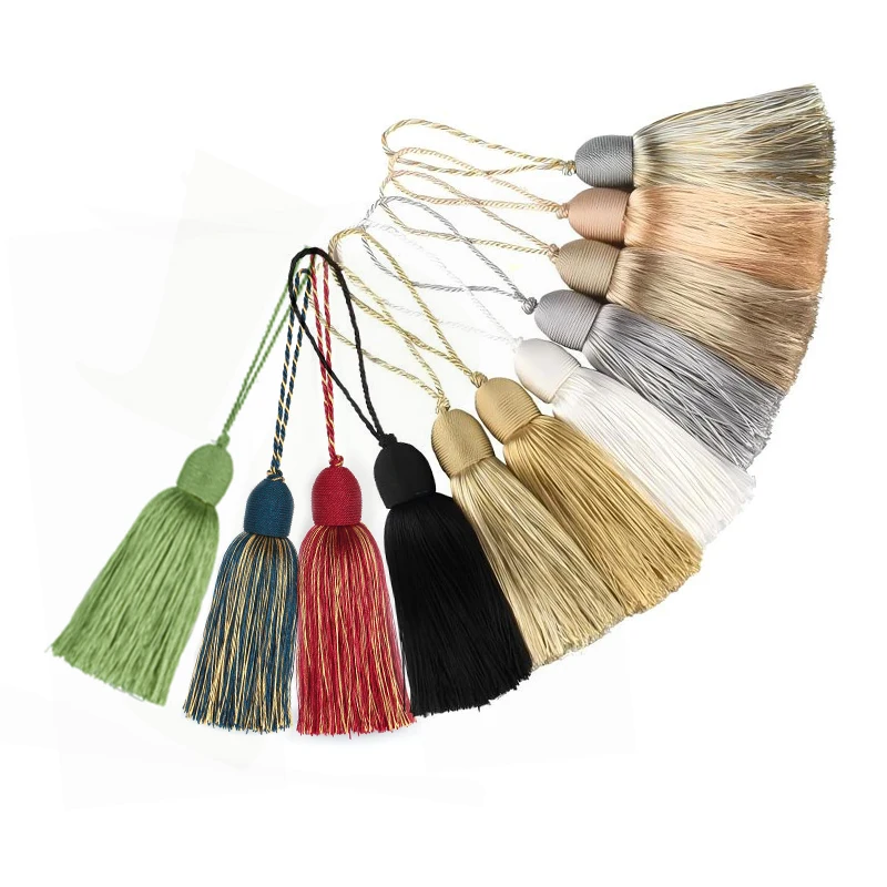 1Pc Seide Quaste Fringe Nähen Hängen Seil Lange Quasten DIY Handwerk Vorhänge Zubehör Trim Ornamente Kleidung Nähen Schlüssel Quaste Image