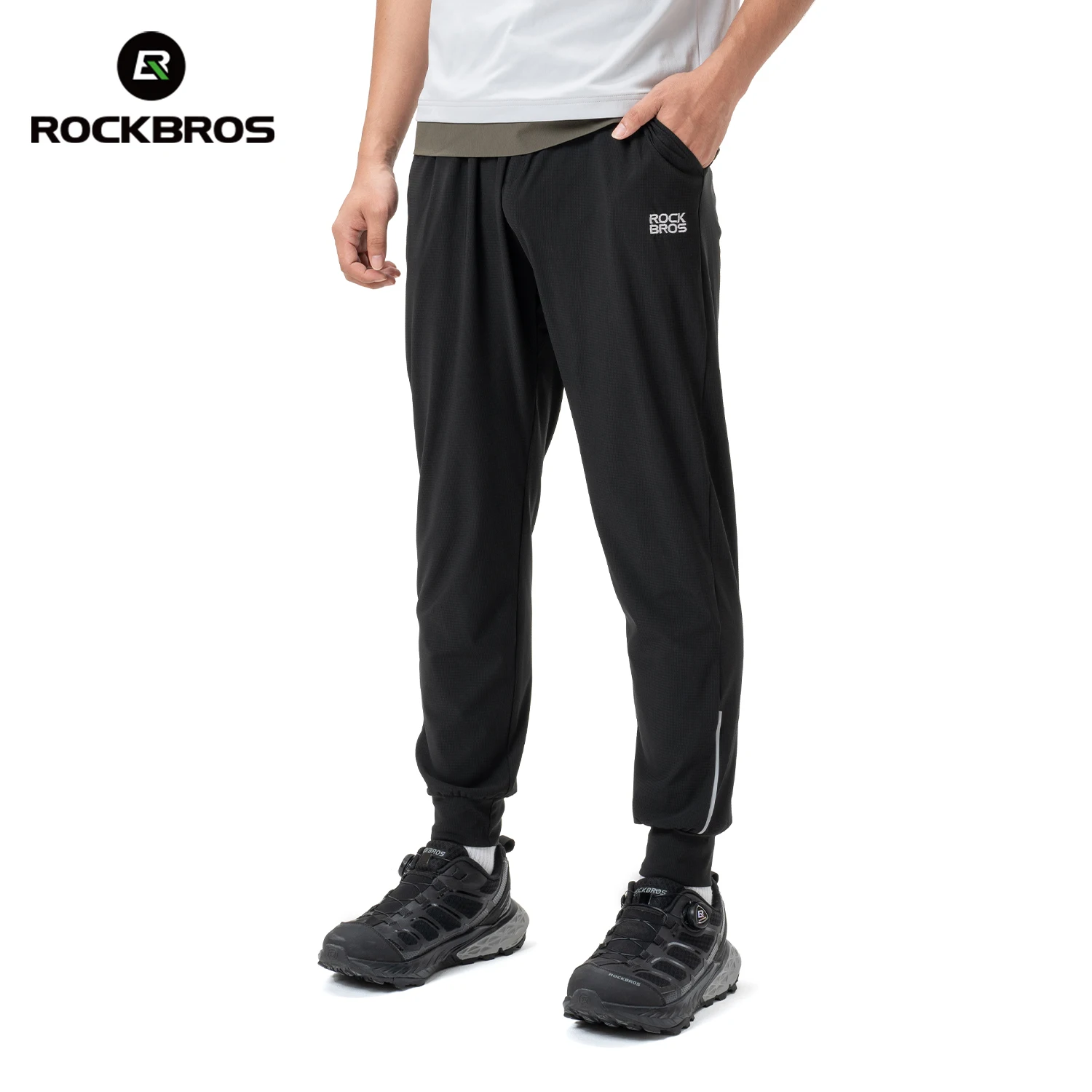 ROCKBROS Sport Dünne Hosen Laufen Outdoor Hosen Atmungsaktive Wasser Abweisend Fitness Casual Hosen Reflektierende Jogginghose Image