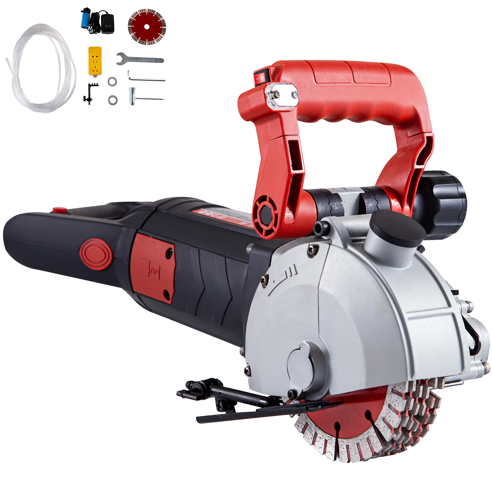 SucceBuy Max 4800 W Wandfräse Betonschneider Elektrische Laser Zielen Nut Schlitzmaschine 125 mm Kreissäge Schneidwerkzeug Image