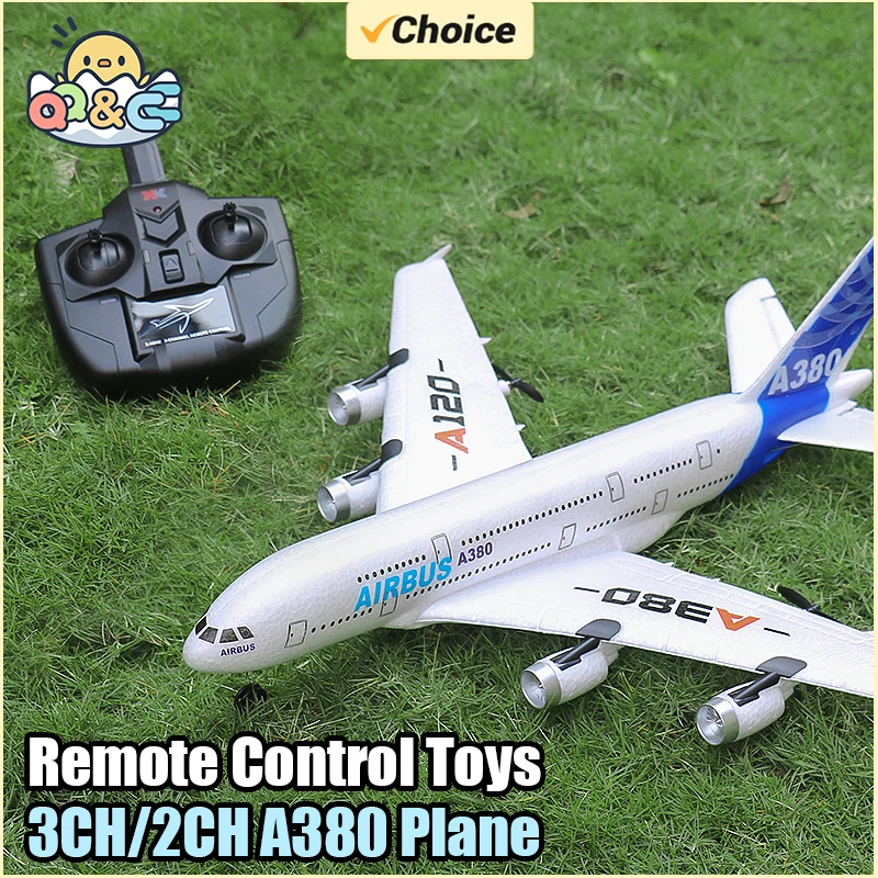 3Ch 2Ch A380 Rc Flugzeug Segelflugzeug Flugzeuge Fernbedienung Schaum Flugzeug Starrflügel Flugzeug 6 Gyroskop Modell Flugzeug Spielzeug Hobbys Image