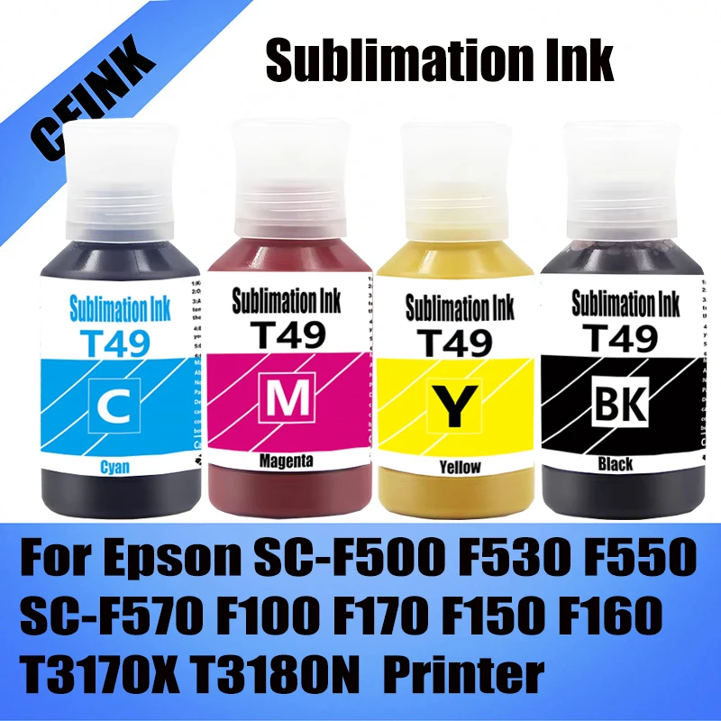 135ML Sublimation Tinte Für T49N T49H T49L Für Epson SC-F100 F170 F150 F160 F500 F550 F570 F530 T3170X T3180N Sublimation Drucker Image
