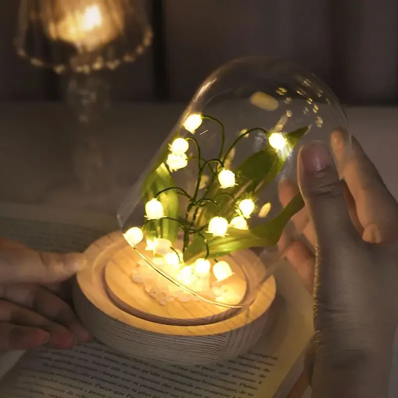 Neuheit Beleuchtung Künstliche Blumen DIY Handgemachte Maiglöckchen Leuchtendes Nachtlicht Für Schlafzimmer Dekoratives Geburtstagsgeschenk Image