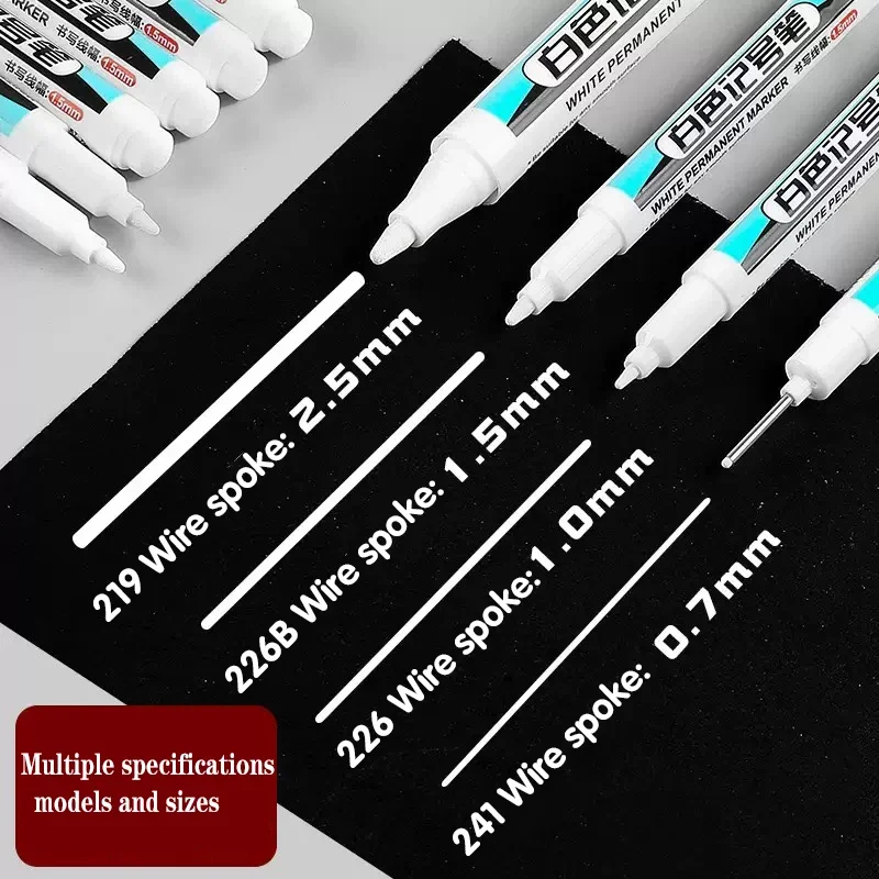 0,7/1,0/1,5/3,0mm Weiße Marker Stifte Ölige Wasserdichte Permanent Farbe Marker Für Holz Kunststoff Leder glas Stein Metall Liefert Image