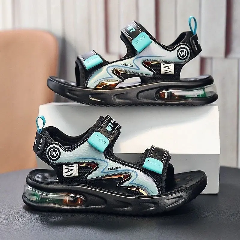 2025, modische Kinder-Sandalen, Babyschuhe, Jungen, weiche Sohle, rutschfest, für Jungen und Mädchen, Sandalen für Kleinkinder, Kinderschuhe, Sommer, Strand, 3–14 Jahre Image