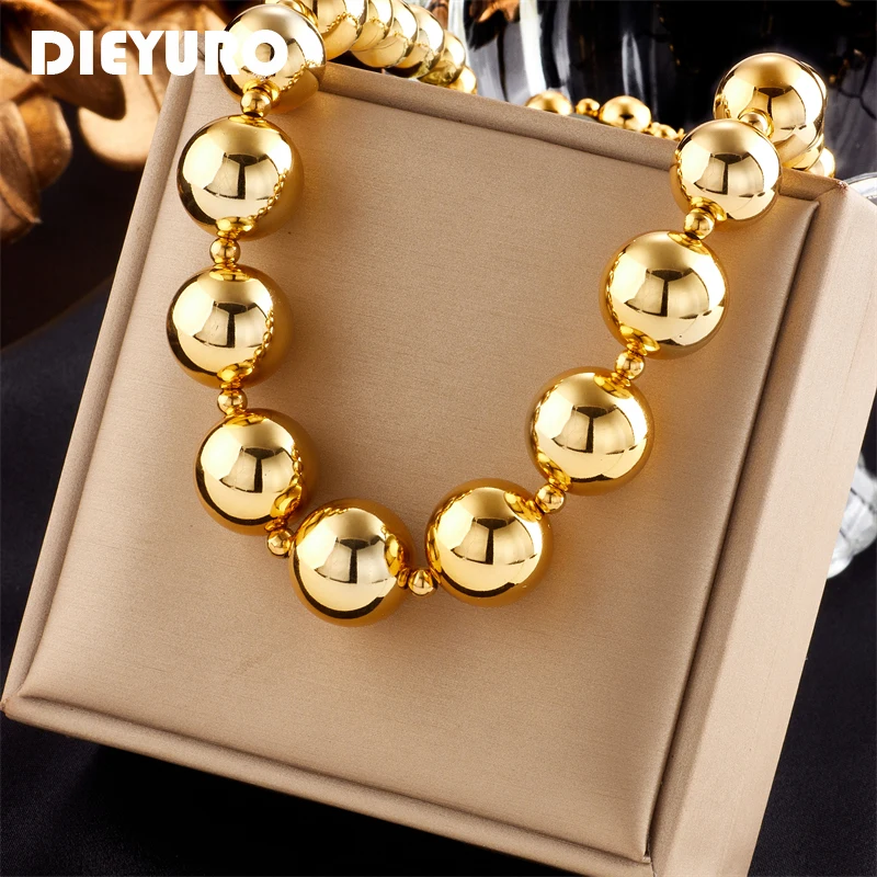 DIEYURO Übertrieben CCB Material Große Runde Kugel Perlen Halsband Halskette Für Frauen Neue Punk Mädchen Hip Hop Kette Schmuck Geschenke