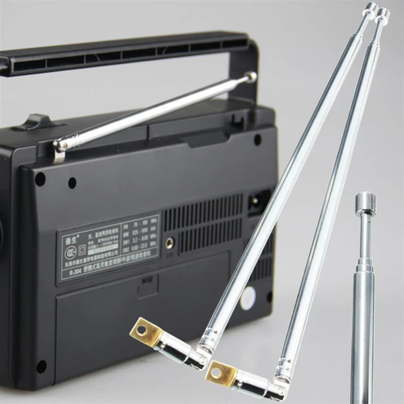 Antennenradio, tragbar, 4 Abschnitte, TV-Antenne, teleskopisch, drehbare Antenne, Antenne für Radio, TV-Antennenstange, Teleskopantenne Image