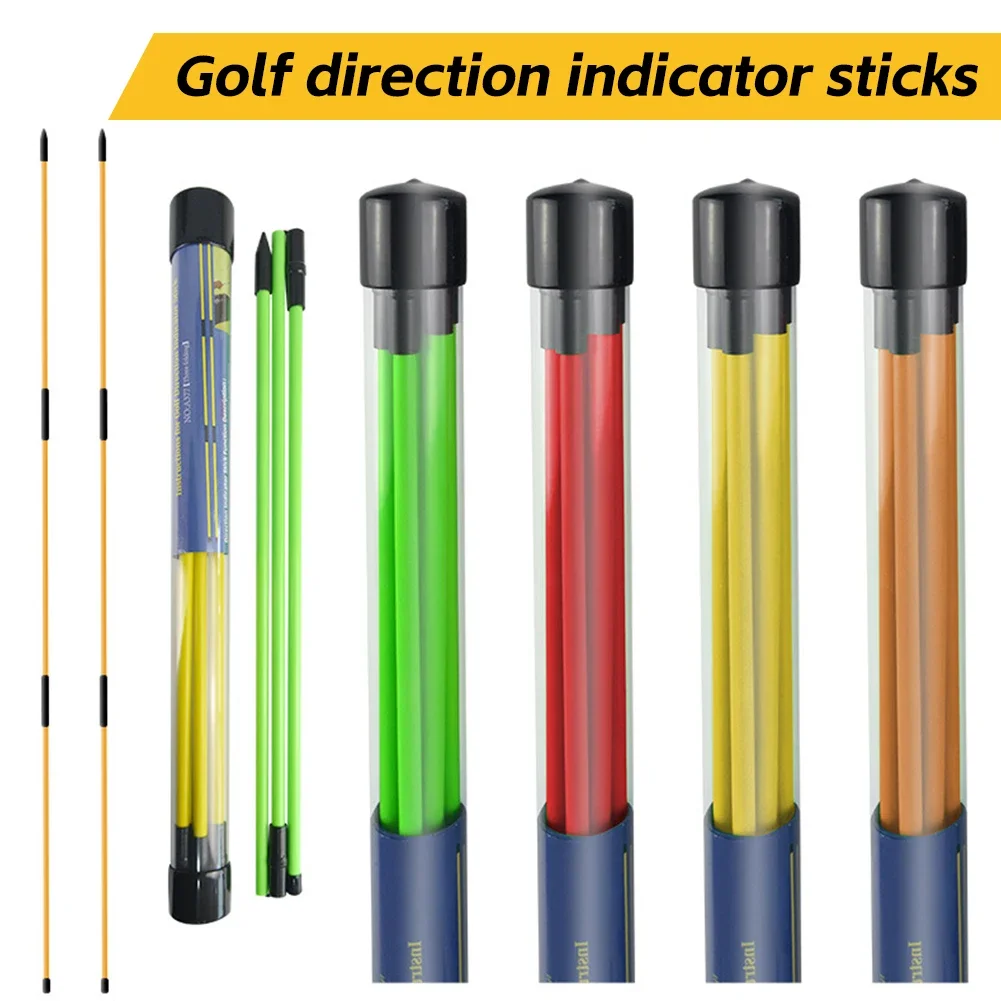 2Pcs Golf Ausrichtung Sticks Faltbare Golf Praxis Stangen Putter Grün Trainer Werkzeuge Golf Swing Training Tool Image