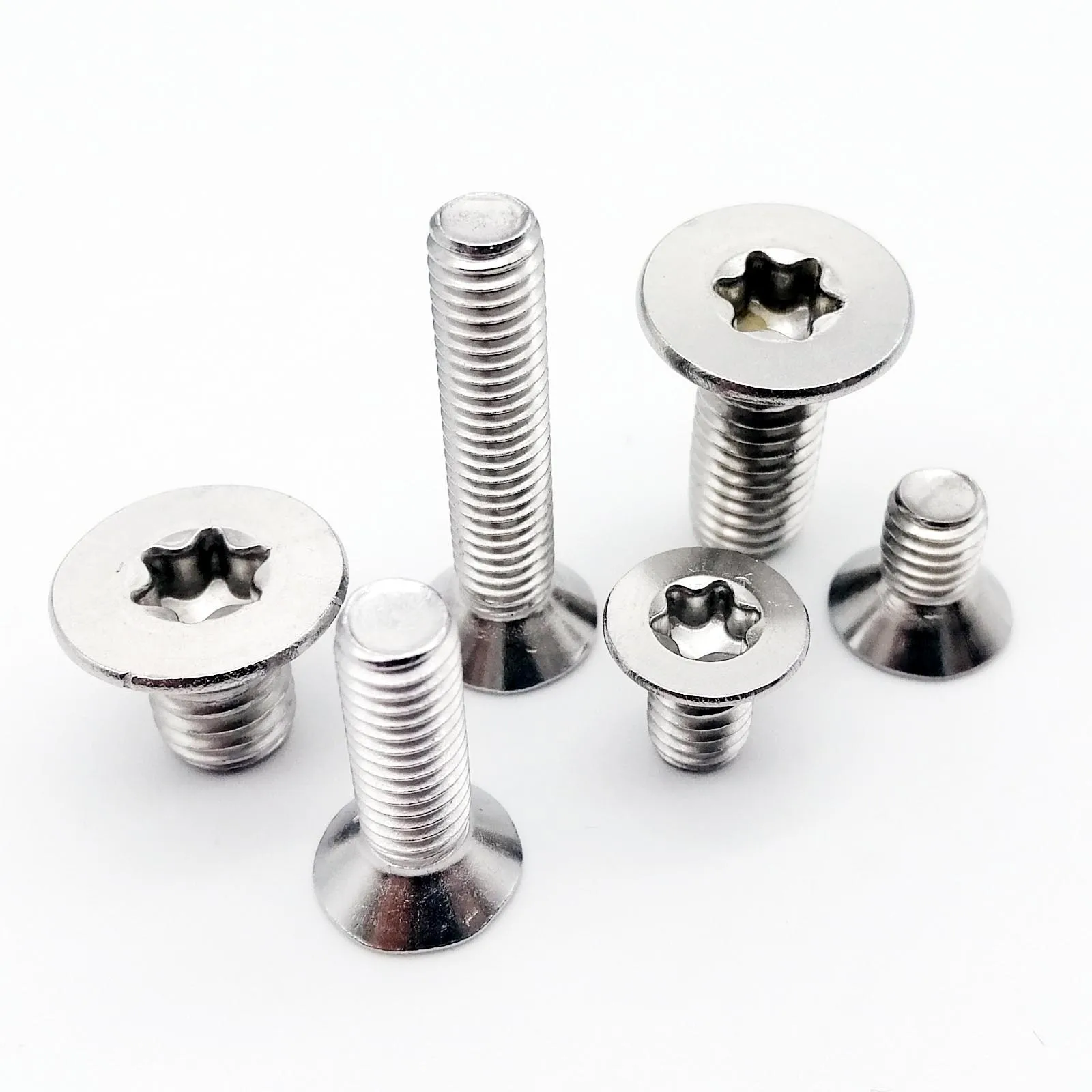 10/20/50 Stück Sechslappen-Torx-Flachsenkkopfschraube Bolzen M3 M4 M5 M6 304 A2-70 Edelstahl GB2673 Image