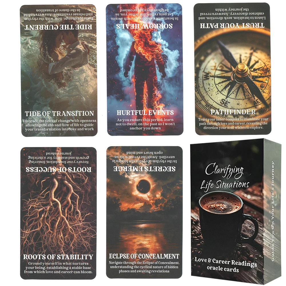 Klärung von Lebens situationen Liebe und Karriere Lesungen Orakel karten Englisch Version Tarot Deck in Box 80-Karten Image