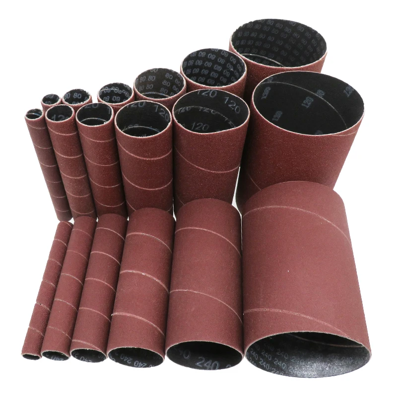 6 Stück Spindelschleifhülsen für oszillierende Schleifmaschinen, Aluminiumoxid-Schleifpapier mit Körnung 80/120/240 zum Polieren von Metallholzarbeiten Image
