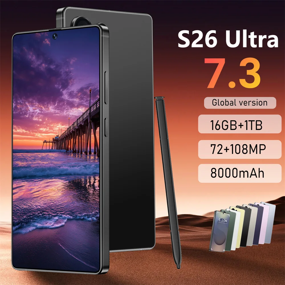 Heißes Original-Smartphone für S26 Ultra 7.3HD Handy 5G Dual-SIM 72MP+108MP 22GB+2TB 7800mAh Android 14 Entsperrte Mobiltelefone Image