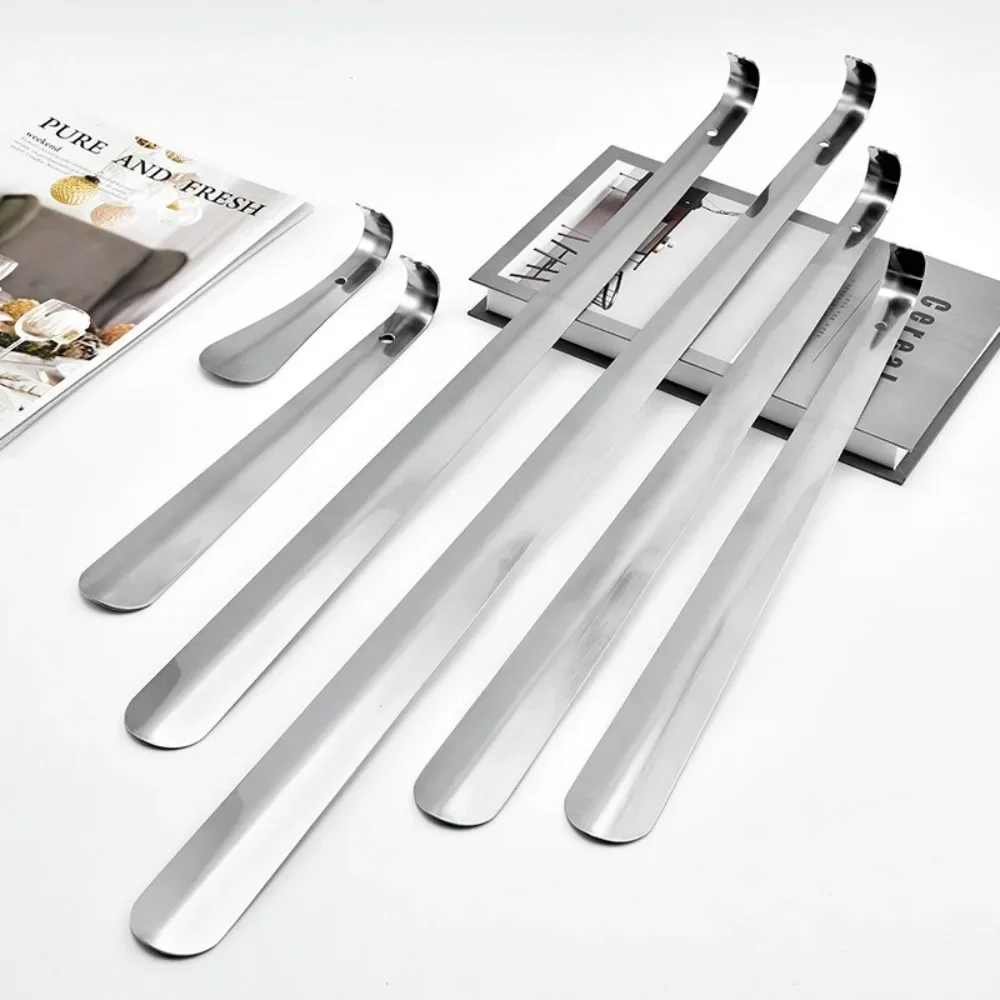 Extra Langer Schuhlöffel aus Edelstahl in Silber, Schuh-Entferner, Schuh-Anziehhilfe 30 42 52cm, Schuhlöffel-Helfer für Männer und Frauen