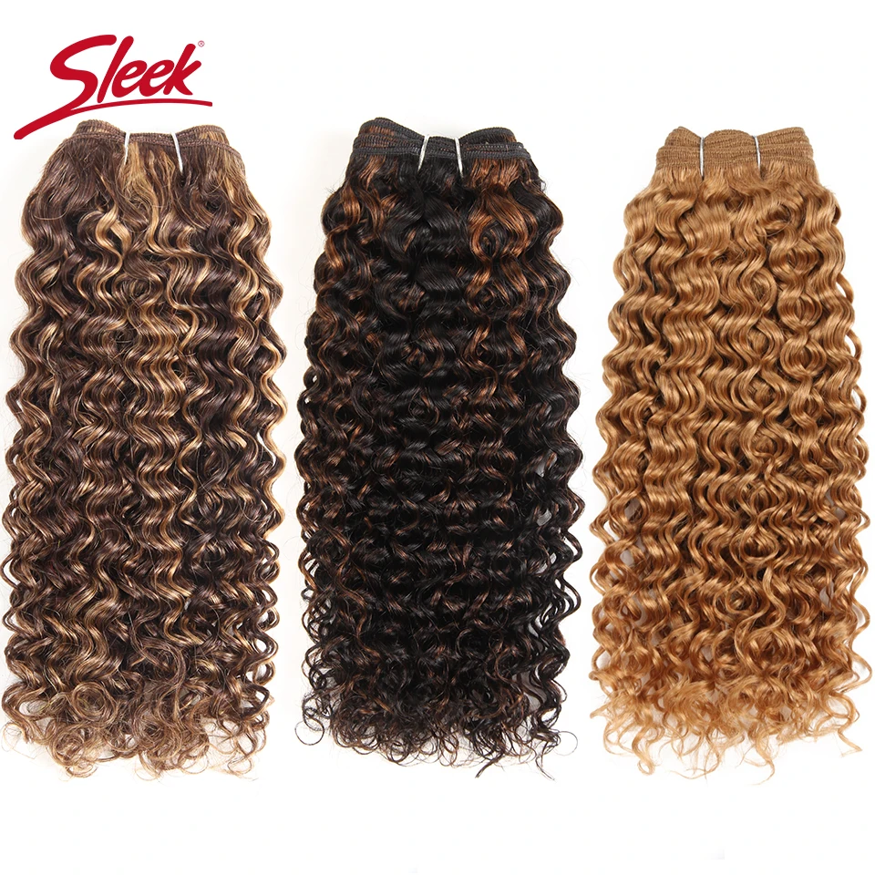 Sleek Brasilianische Nature Dream Curl P4/27 P1B/30 Ombre T1B/30 1B/Rosa Rot 99J Doppel gezogene Remy Menschenhaar-Webart Bundles Image