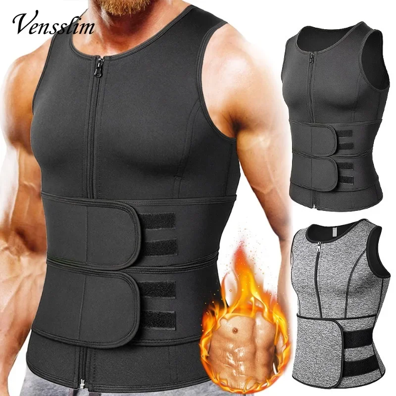 Vensslim Männer Body Shaper Taille Trainer Weste Abnehmen Hemd Sauna Schweiß Kompression Unterhemd Shapewear Fat Burner Workout Tops Image