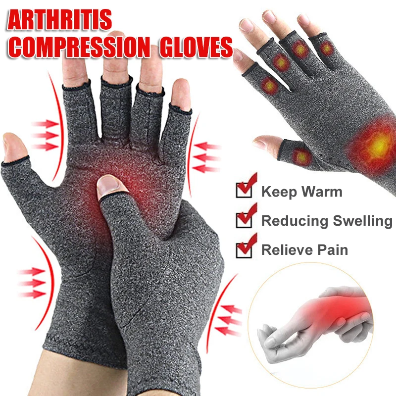 Lindern Sie Handbeschwerden mit 1 Paar fingerlosen Kompressionshandschuhen Image