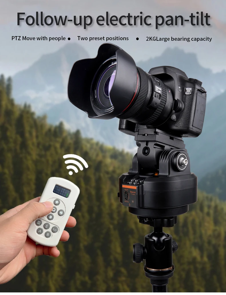 Desiontal YT-2000 motorisierter Panorama-Stativkopf, AI-Gesichtsverfolgung, 2 kg Lager, mobile Kamera, Live, ferngesteuert Image