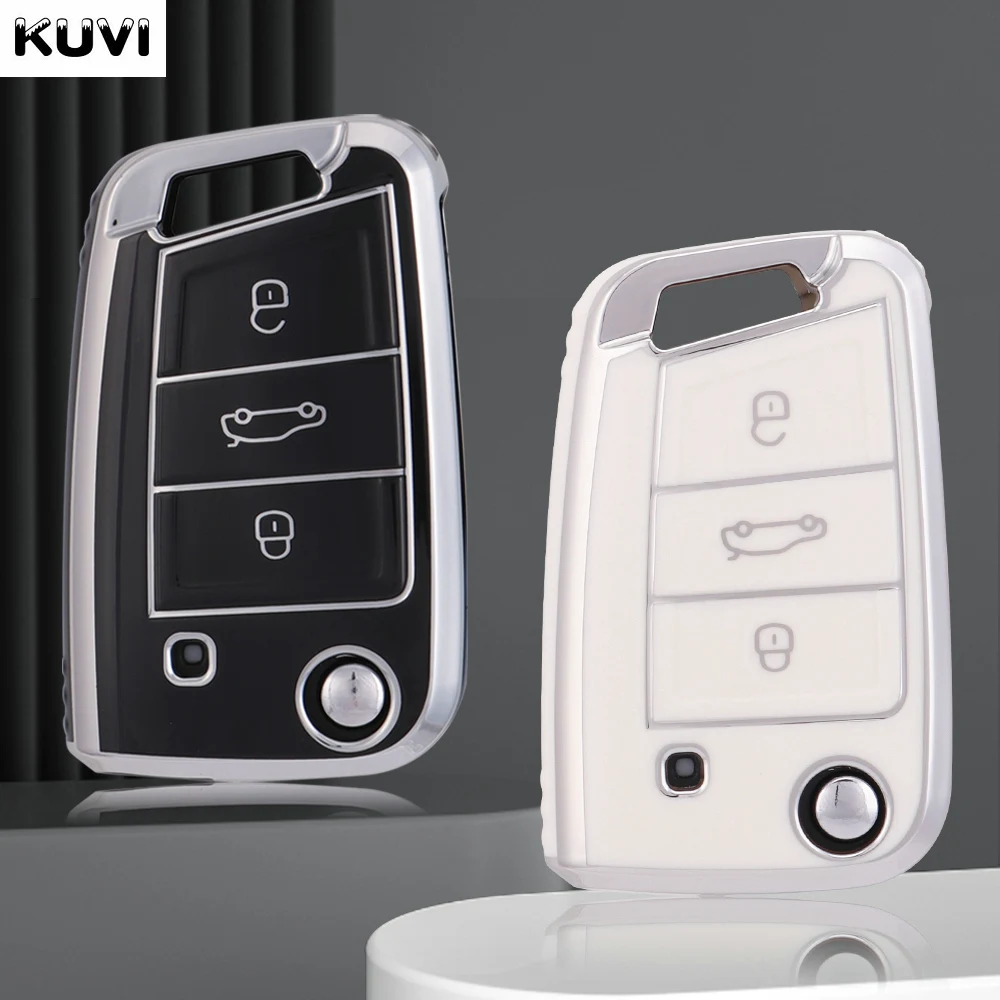 3 4 Tasten TPU Auto Schlüssel Fall Abdeckung Fob Für VW Volkswagen Golf 7 MK7 Tiguan MK2 Für SEAT Ateca Leon FR 2 Ibiza Für Skoda Octavia Image