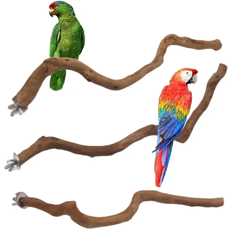 Natürliche Papagei Barsch Vogel Stehen Baum Stick Pfote Schleifen Gabel Sittich Klettern Vogel Stehende Zweige Spielzeug Vogelkäfig Zubehör Image