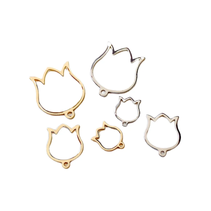 Reales Gold Silber Farbe Überzogen Ohrring Eardrop Kupfer Anhänger Zubehör Halskette Charms Diy Machen Großhandel Schmuck 10 stücke Image