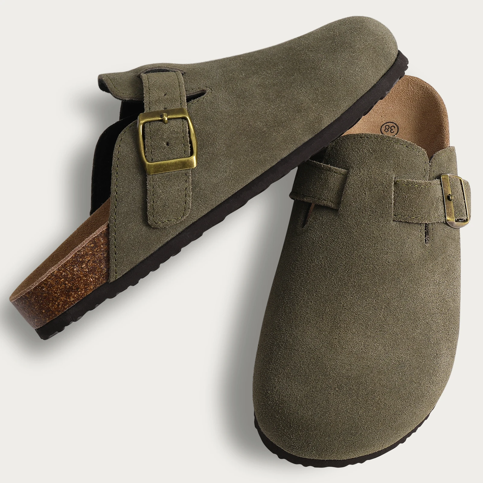 Frauen Bokken Hausschuhe Frühling Herbst Mode Flache Schuhe Non-rutsch Bequem Anti-elastische Haut Schnalle Dekoration frauen Schuhe