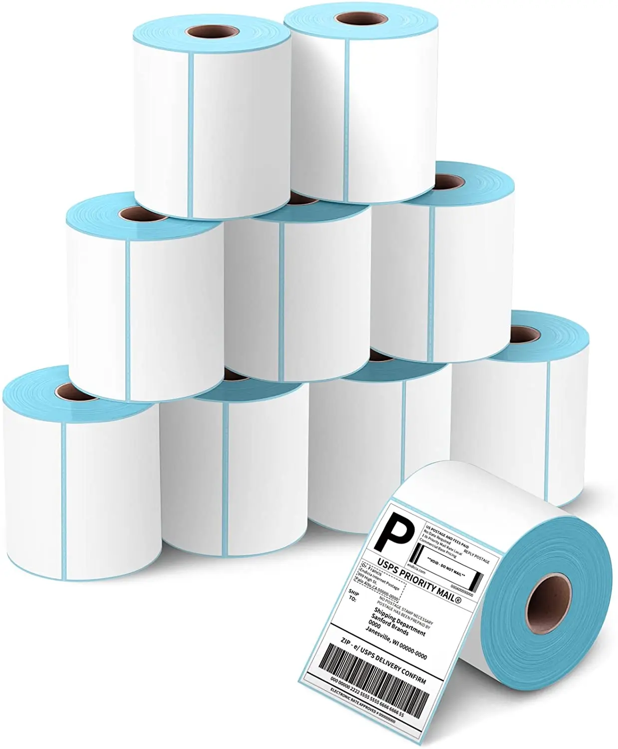 Thermische Label Aufkleber Papier Supermarkt Preis Leere Barcode Label Direkt Druck Wasserdicht Druck Liefert Klebstoff 20-100mm Image
