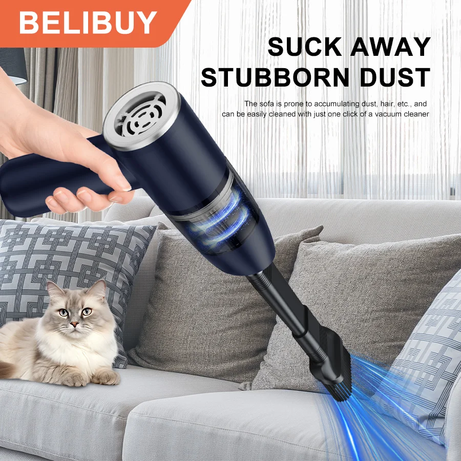 BELIBUY Auto Staubsauger Tragbare Staubsauger haushaltsgerät High Power Mini Drahtlose Reiniger Teppich Staubsauger