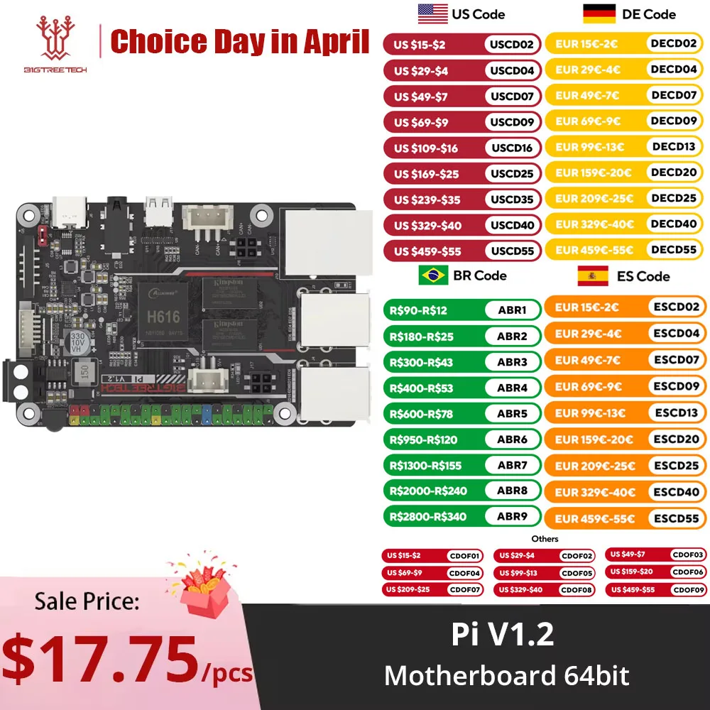 BIGTREETECH BTT Pi V1.2 Steuerplatine VS Orange Pi Raspberry Pi 3D-Drucker-Motherboard 64bit 3D-Druckerzubehör Image