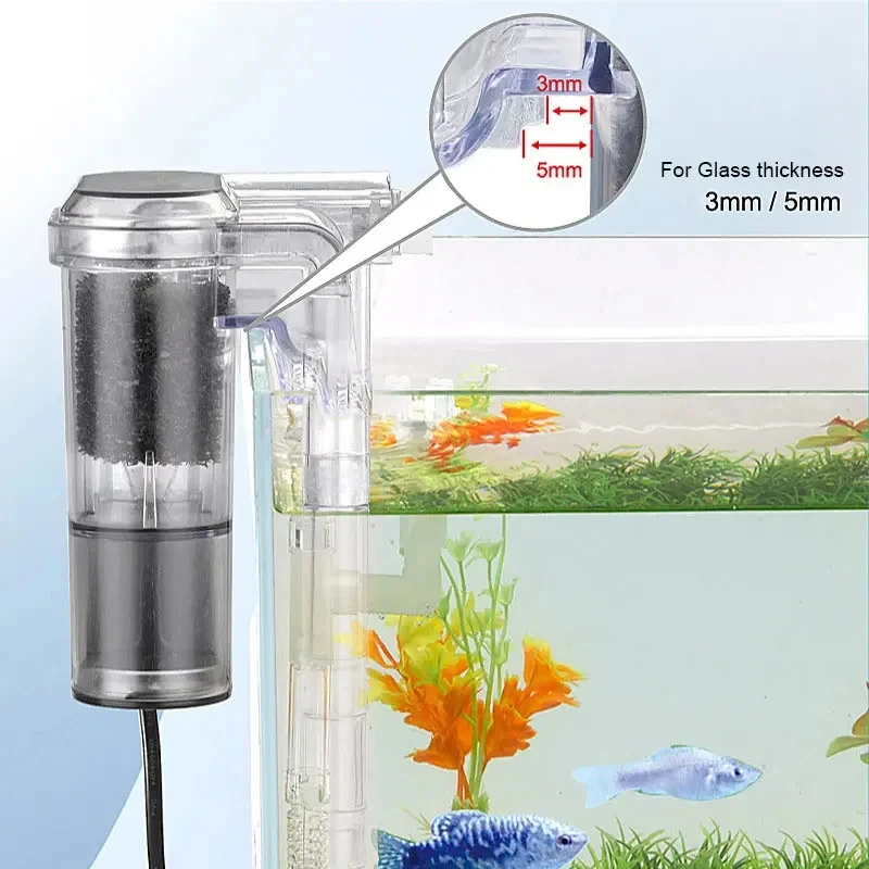 Neuer Hängefilter für Aquarien, Minifilter, USB, 2,5 W, 250 H/L, geeignet für Aquarien unter 30 cm, Aquarien Image