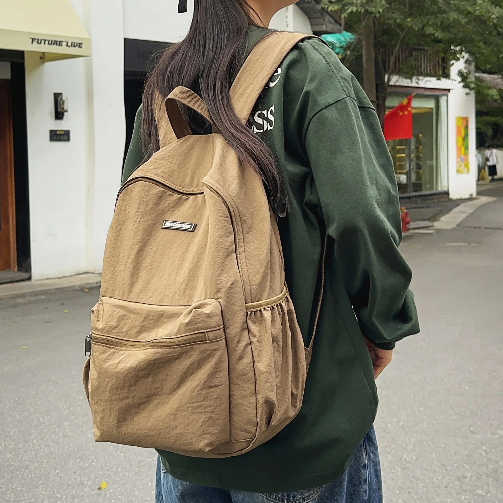 2025 Neuer faltbarer Rucksack für Damen, Rucksäcke mit großem Fassungsvermögen, einfache koreanische Version, Computer-Mochila р Nang Judicia Sac à Dos Femme Estat Image