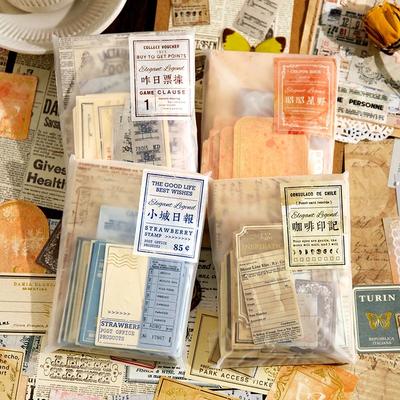 Journamm 100 teile/paket Vintage Memo Papier Kit DIY Scrapbooking Schule Liefert Junk Journal Collage Fotoalbum Aesth Notes Papier Image