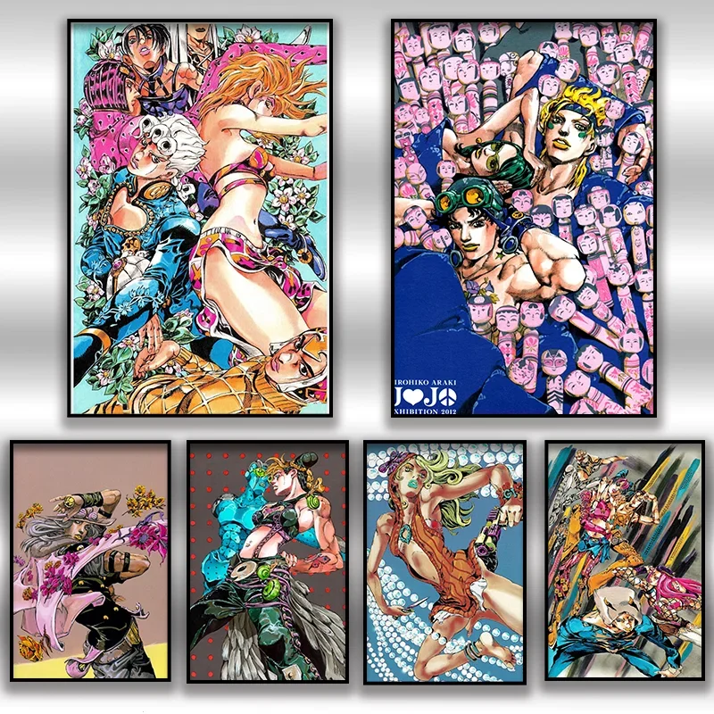 Anime JOJO Bizarre Adventure Retro Poster Leinwand Wand Kunst Druck Wasserdicht Hause Wohnzimmer Schlafzimmer Bar Flur Ästhetische Dekor Image